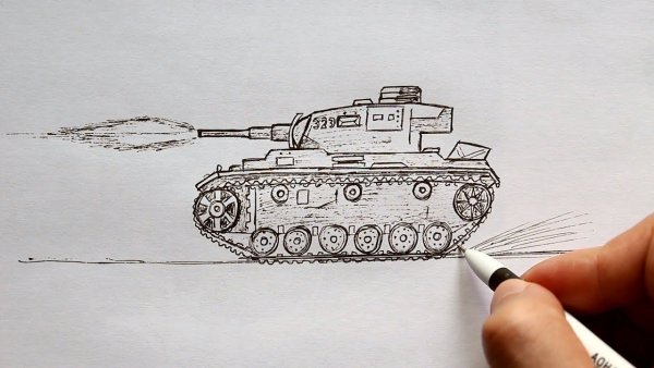 Танк рисунок легкий