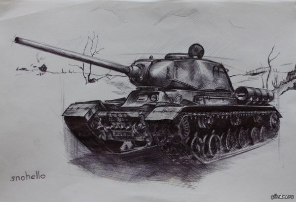 Нарисовать танк т-34