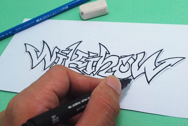 Лёгкие граффити для новичков на бумаге маркером