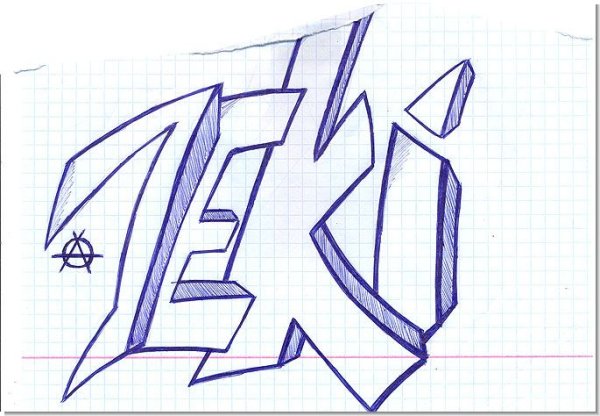 Легкое граффити карандашом