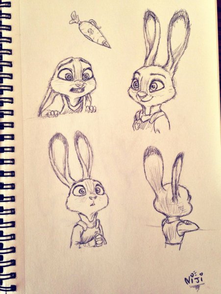 Джуди Хоппс карандашом