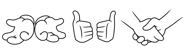 Мультяшные руки на прозрачном фоне