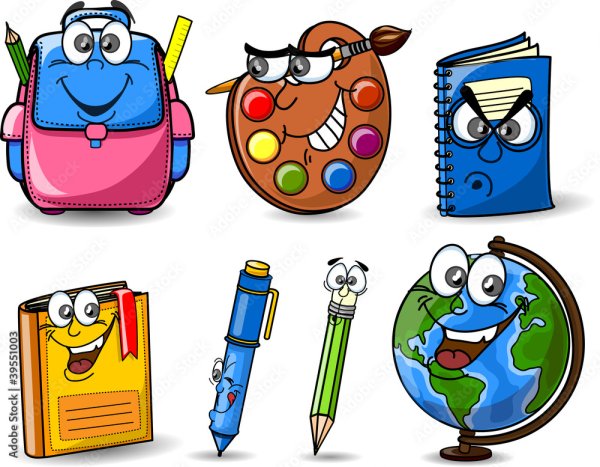 Школьные принадлежности мультяшные