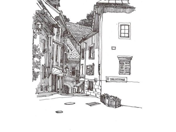 Графика тушью архитектура