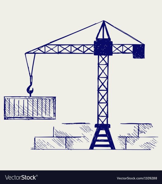 Строительный кран схематично