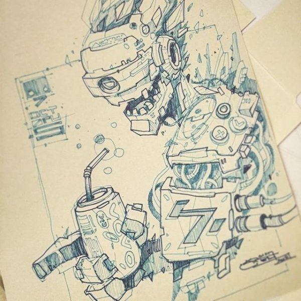 Робот скетч Cyberpunk