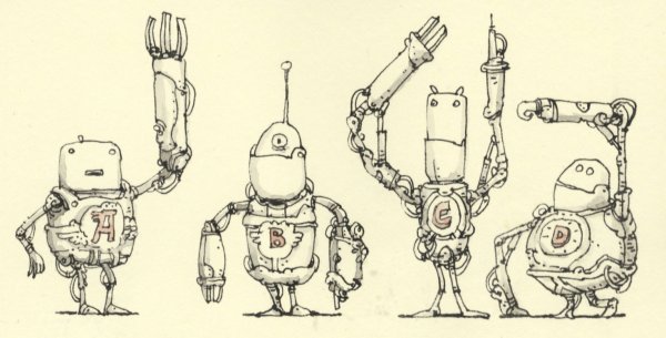 Контурное изображение робота