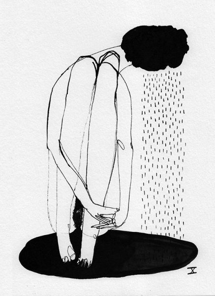 Легкие чб рисунки тушью