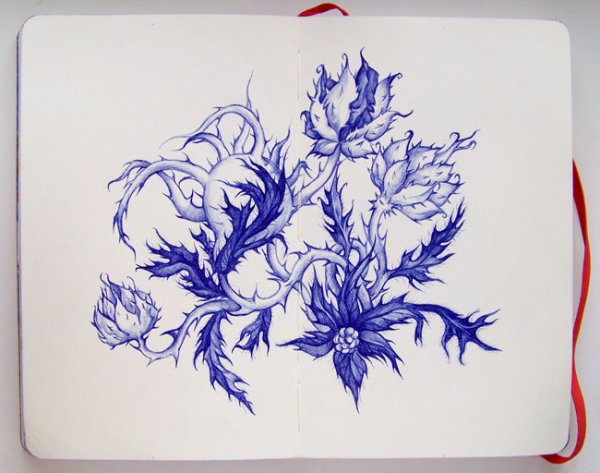 Букет шариковой ручкой