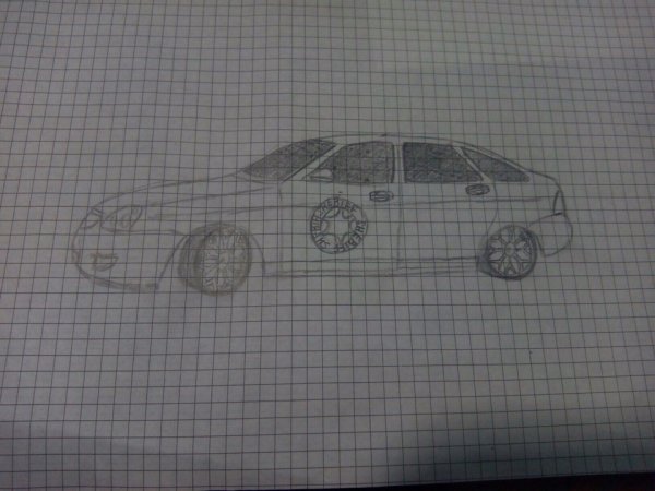 Приора спереди рисунок