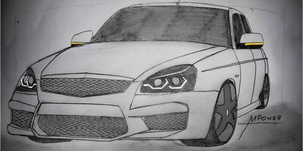 Рисунок ВАЗ 2170 спереди