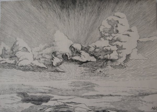 Гравюра облака Графика