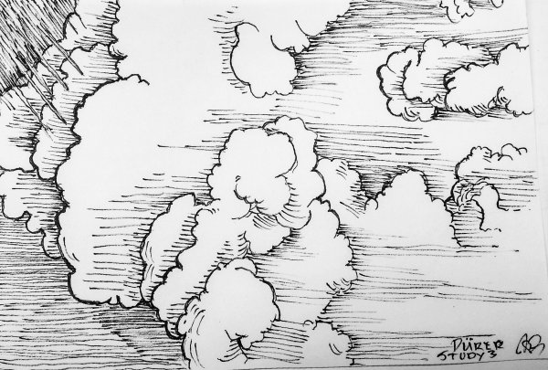 Облака рисунок карандашом