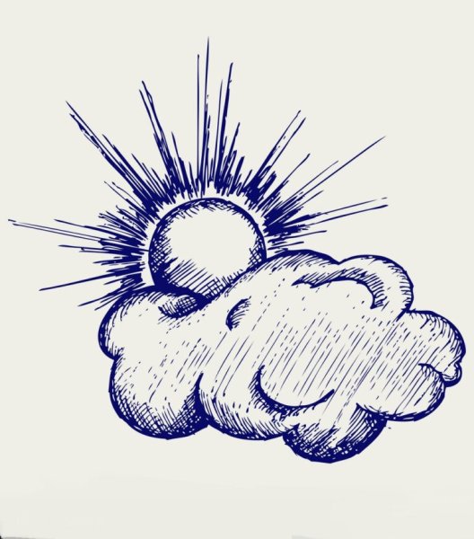 Солнце в тучах, Графика