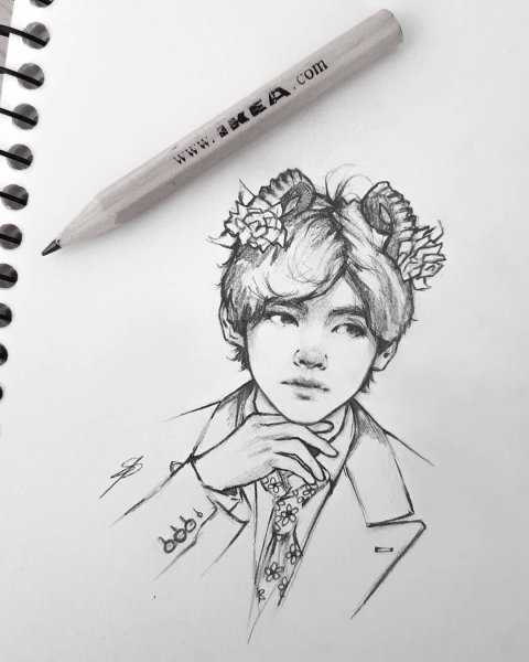 BTS тэхён скетчи