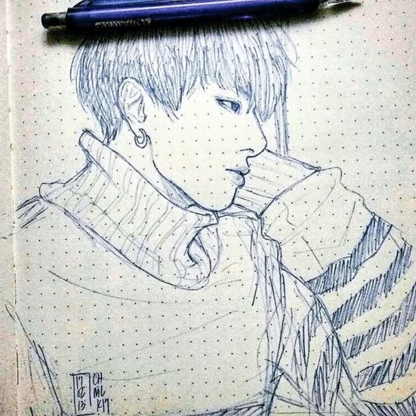 Арты БТС ручкой