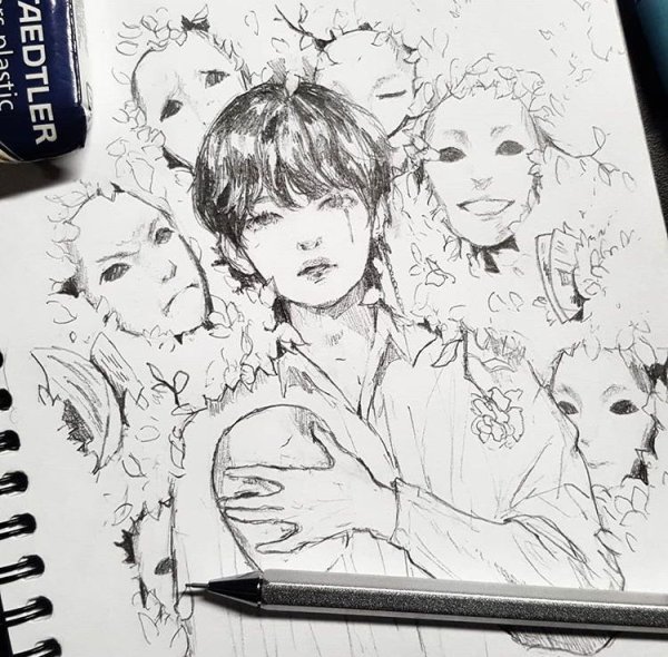 Скейч бук БТС