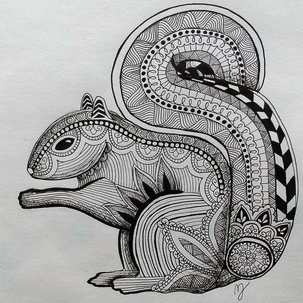 Зентангл ящерица