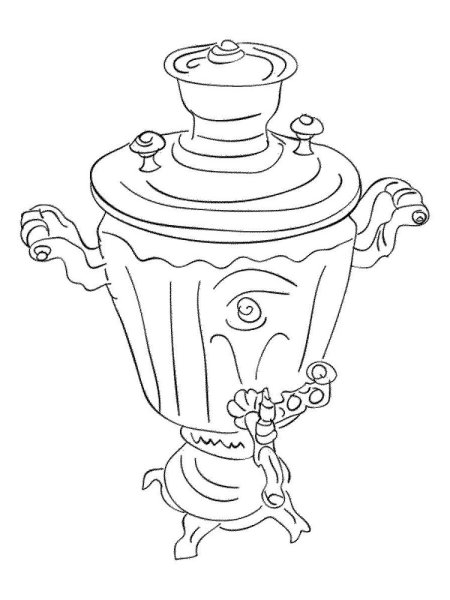 Чертеж самовара на дровах