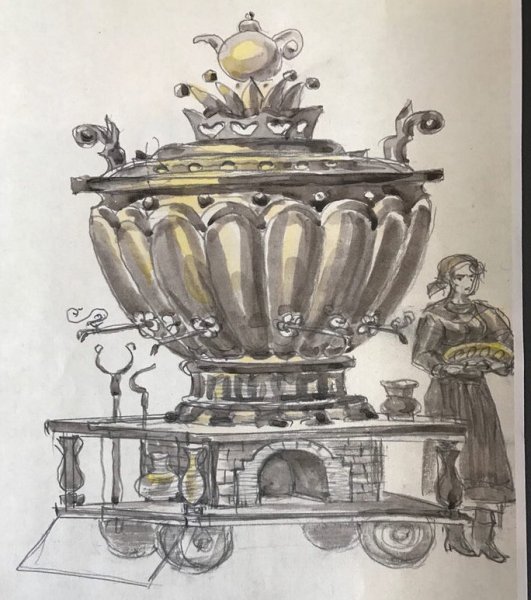 Самовар контур сбоку