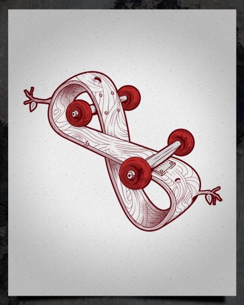 Скейтбординг арт карандашом