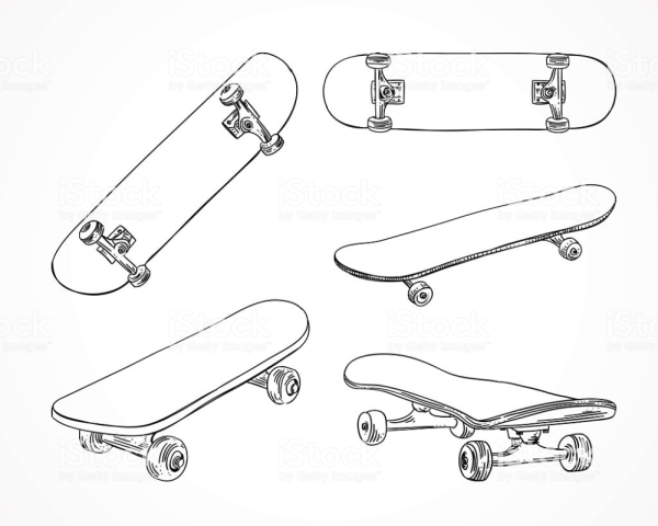Скейтборд вектор снизу