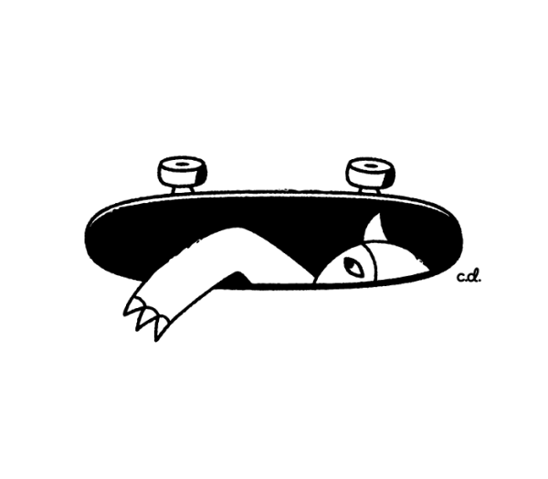 Минималистичный эскиз скейта