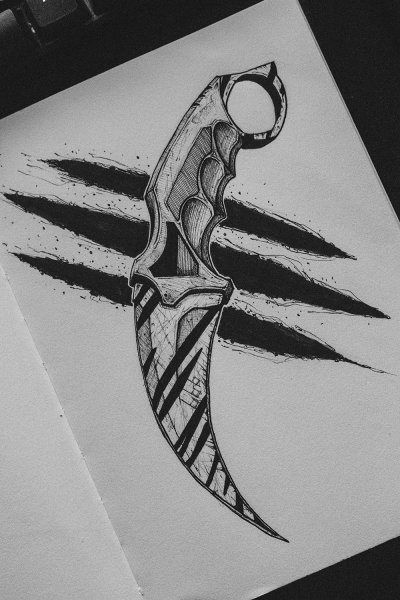 Чертёж рукоятки охотничьего ножа с размерами