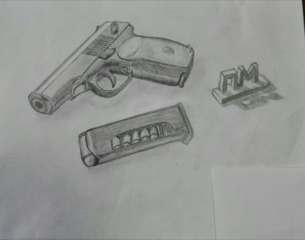 Макаров пистолет нарисов