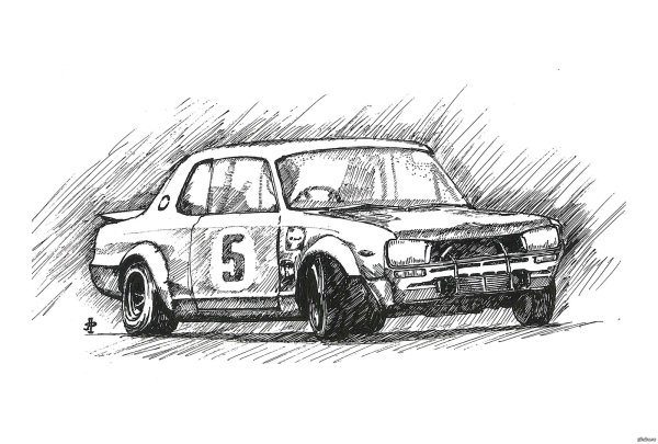 Рисунок автомобиля ручкой