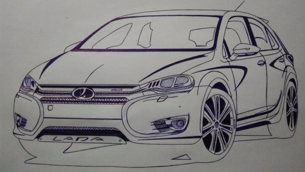 Нарисовать машину ручкой