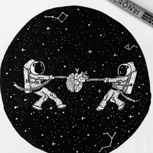 Космос черной ручкой