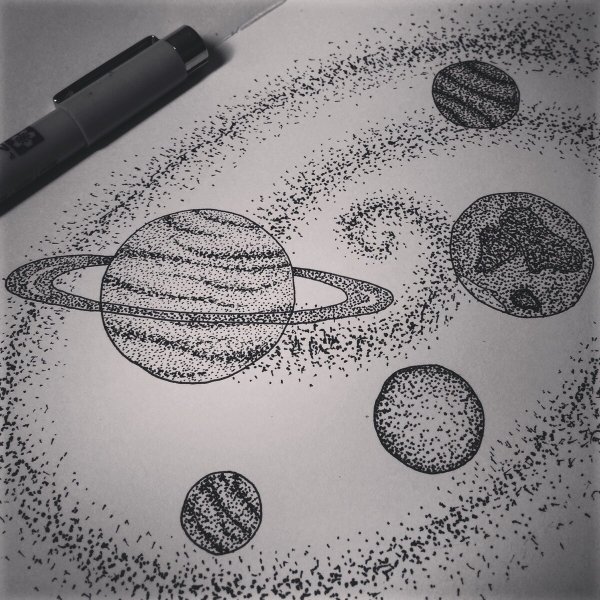 Точечное рисование ручкой