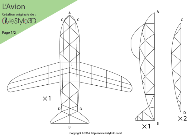Трафареты для 3д ручки самолет