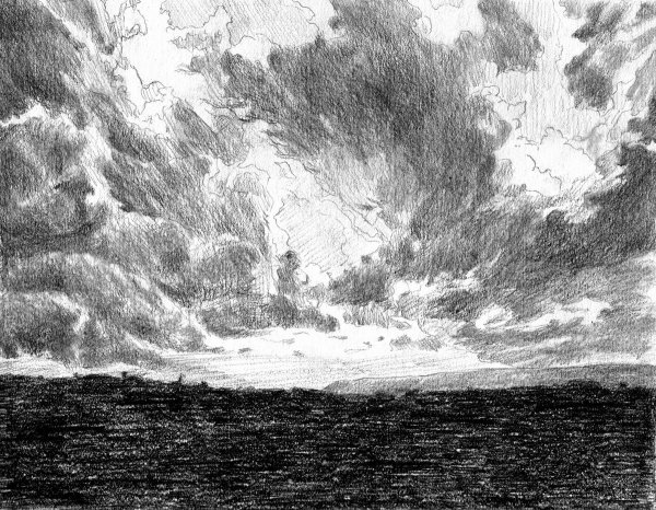 Молния акварелью