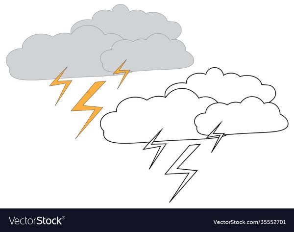 Раскраска дождь с грозой