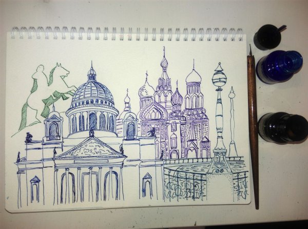 Санкт Петербург рисунок ручкой