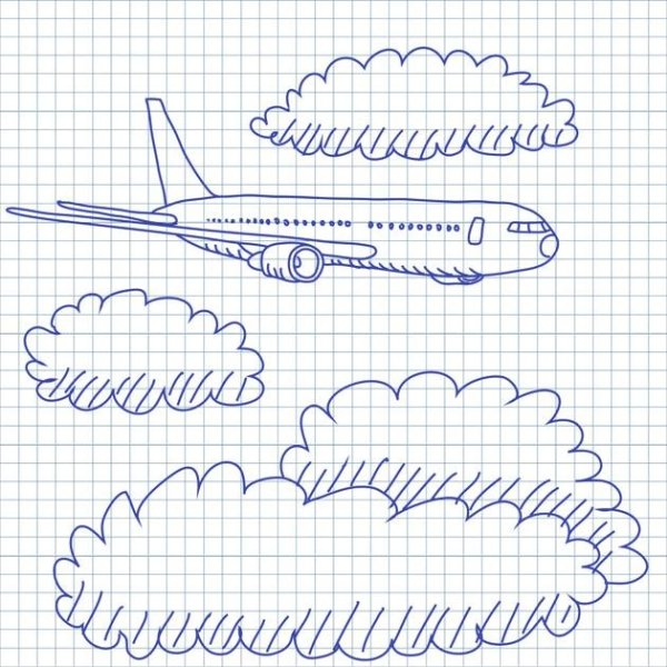 Самолет нарисованный мелом