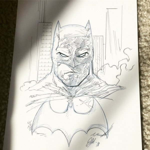 Серьезный Бэтмен рисунок