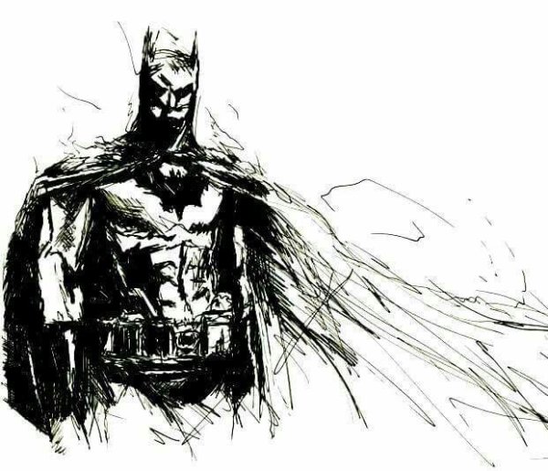 Бэтмен арт черно белый