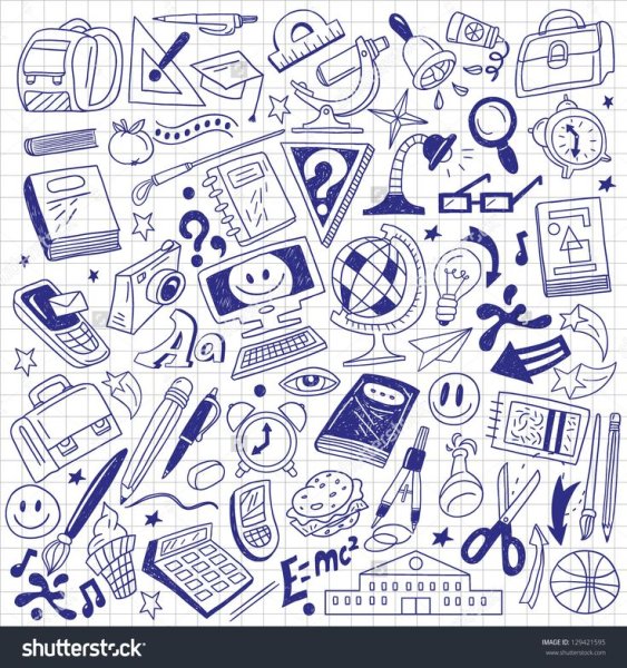 Рисунки в школьных тетрадках