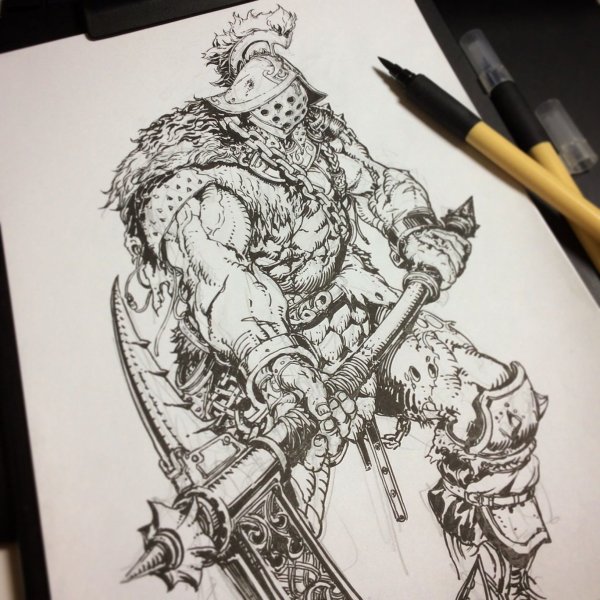 Фэнтези эскиз ручкой