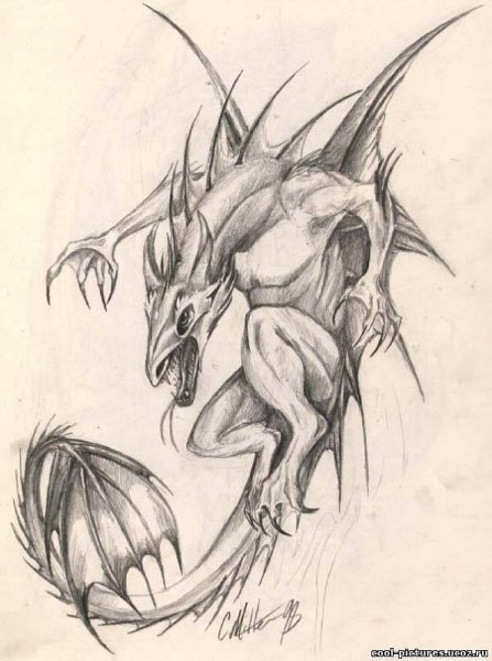 Дракон для срисовки страшный