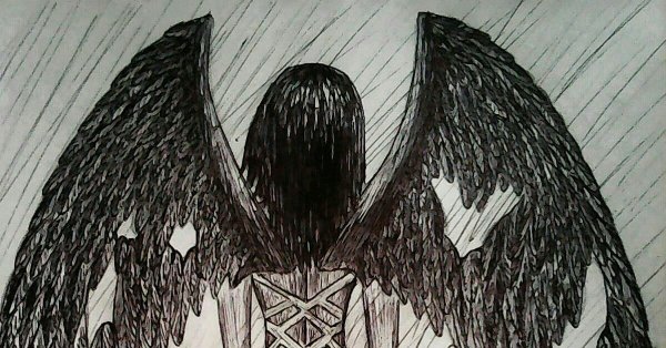 Рисунок ручкой Люцифер