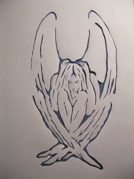 Рисунки гелевой ручкой ангел
