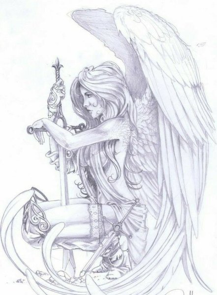 Ангел рисунок карандашом