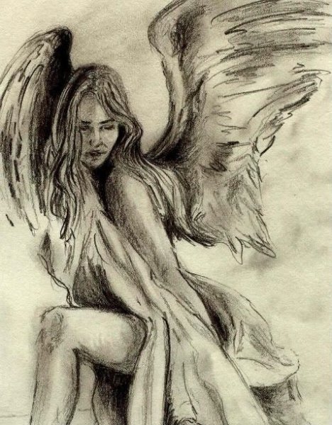 Ангел картина карандашом