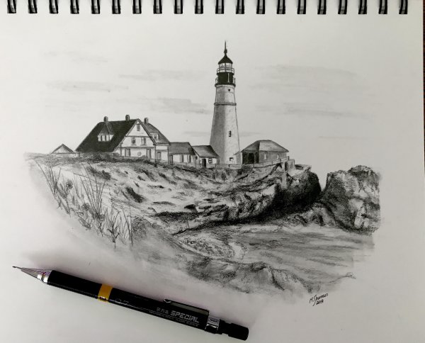 Маяк карандашом