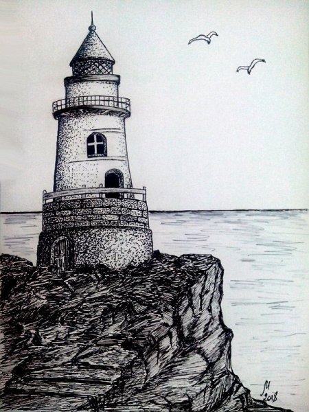 Маяк гелевой ручкой