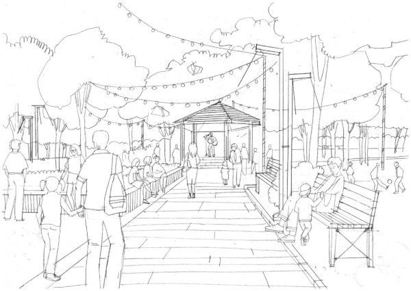 Детский парк рисунок карандашом